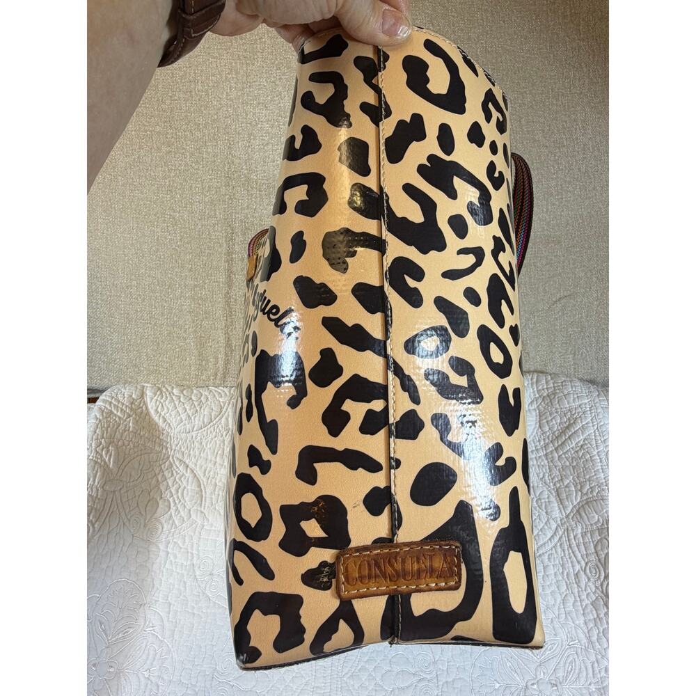 Consuela Women's Brown Bam Bam East West Tote Bag Leather Trim Designer Purse - Picture 15 of 16